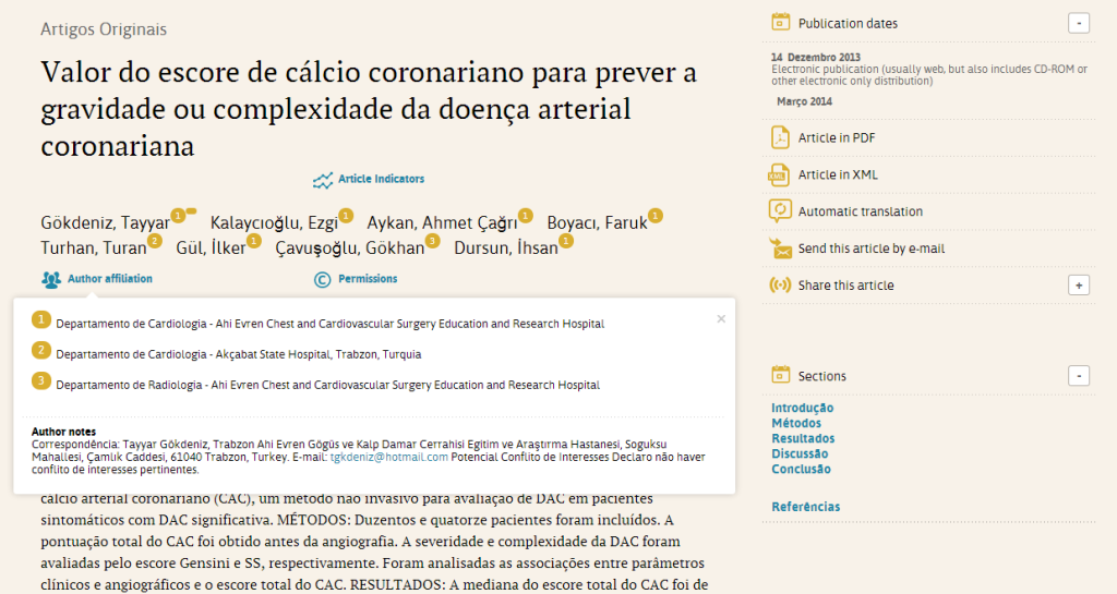 Imagem: Exemplo de artigo produzido com o "SciELO Publishing Schema"