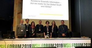 Encontro de Plataformas de Acesso Aberto na sessão intitulada “Acesso à Informação Científica – Estamos prontos para o Sul Global e os ODS?” no Fórum WSIS 2019 | SciELO em Perspectiva Encontro de Plataformas de Acesso Aberto na sessão intitulada “Acesso à Informação Científica – Estamos prontos para o Sul Global e os ODS?” no Fórum WSIS 2019