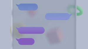 Imagem digital de balões de conversa de mensagem de texto sobre um fundo translúcido que simula uma tela de smartphone Imagem digital de balões de conversa de mensagem de texto sobre um fundo translúcido que simula uma tela de smartphone